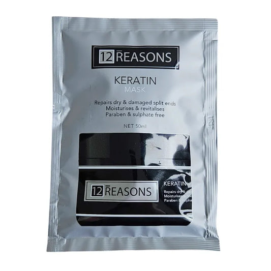 12 REASONS Keratin mask foil sachet, silver, single 50 ml pack