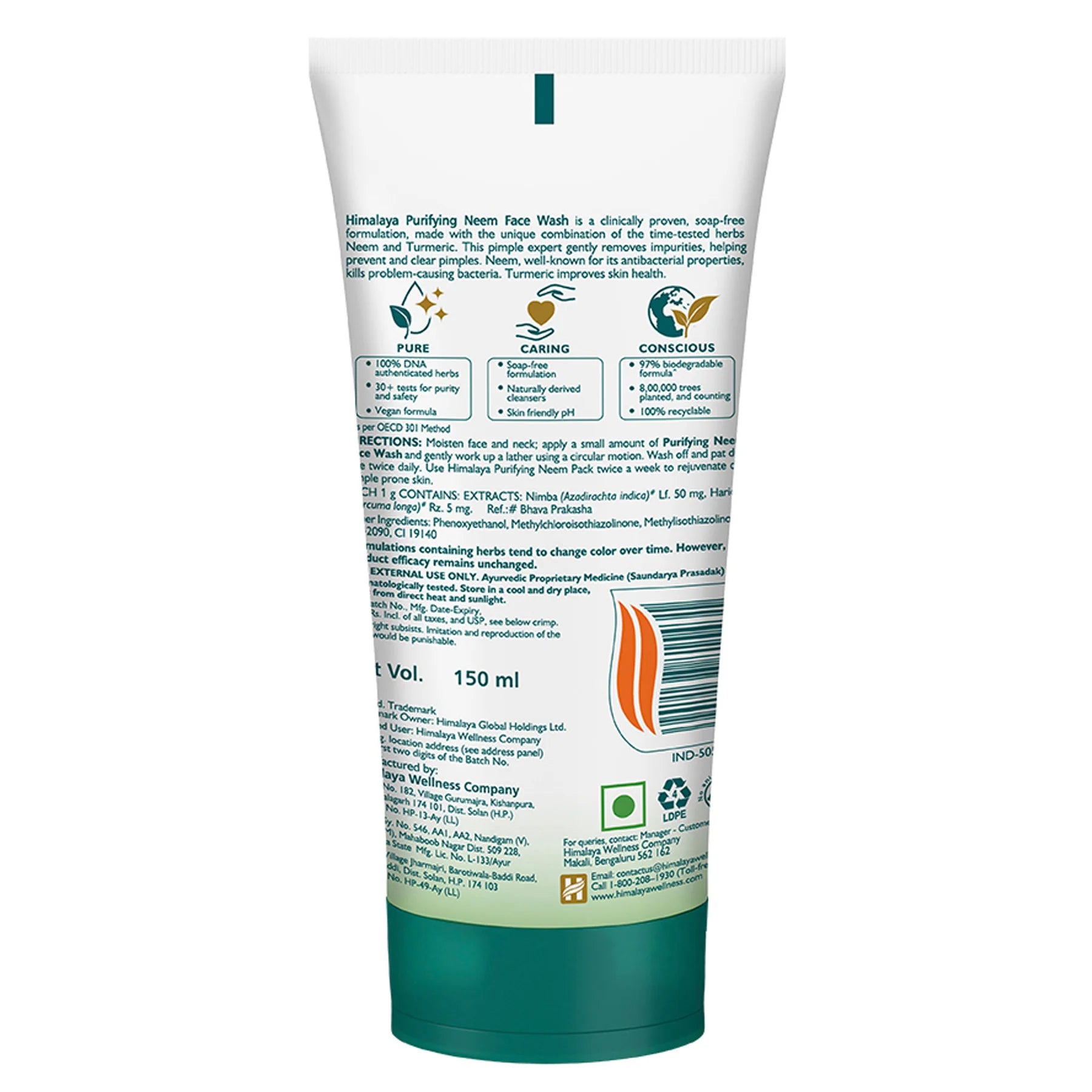 Himalaya Purifying Neem Face Wash for Acne-Prone Skin 150 ml