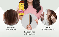 Rey Naturals - Castor Plus Onion Hair Oil - Nourishing Blend for Hair Growth | 100ml
