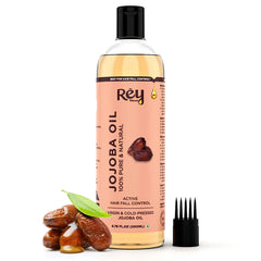 Rey Naturals - Jojoba Oil 100% Pure, Natural & Cold Pressed - Hydrates Skin, Nourishes Hair, Scalp | 200 Ml