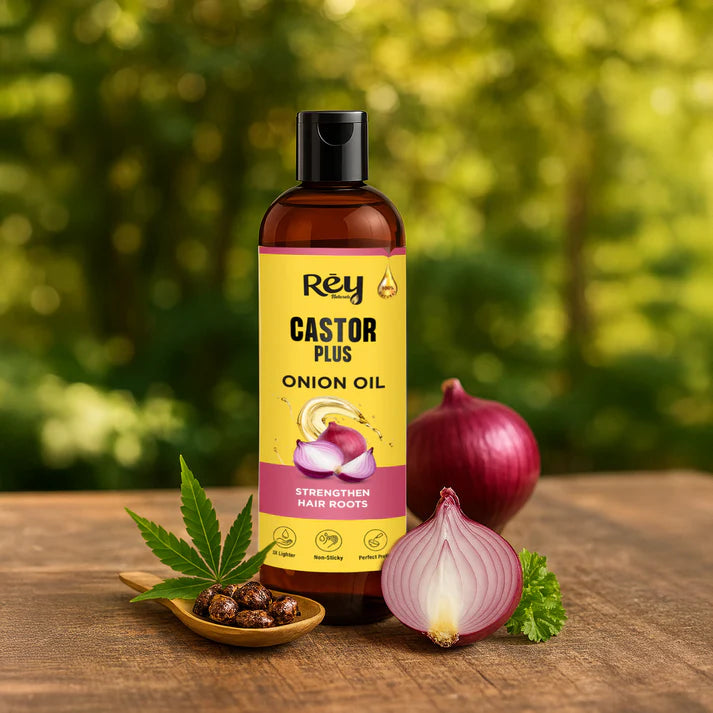 Rey Naturals - Castor Plus Onion Hair Oil - Nourishing Blend for Hair Growth | 100ml