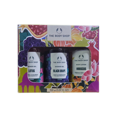 The Body Shop - Mini Treat Gift Set - Lotus Shower Gel 50ml, Black Grape Shower Gel 50ml, Hibiscus Body lotion 50ml