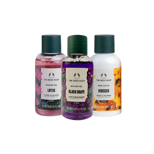 The Body Shop - Mini Treat Gift Set - Lotus Shower Gel 50ml, Black Grape Shower Gel 50ml, Hibiscus Body lotion 50ml