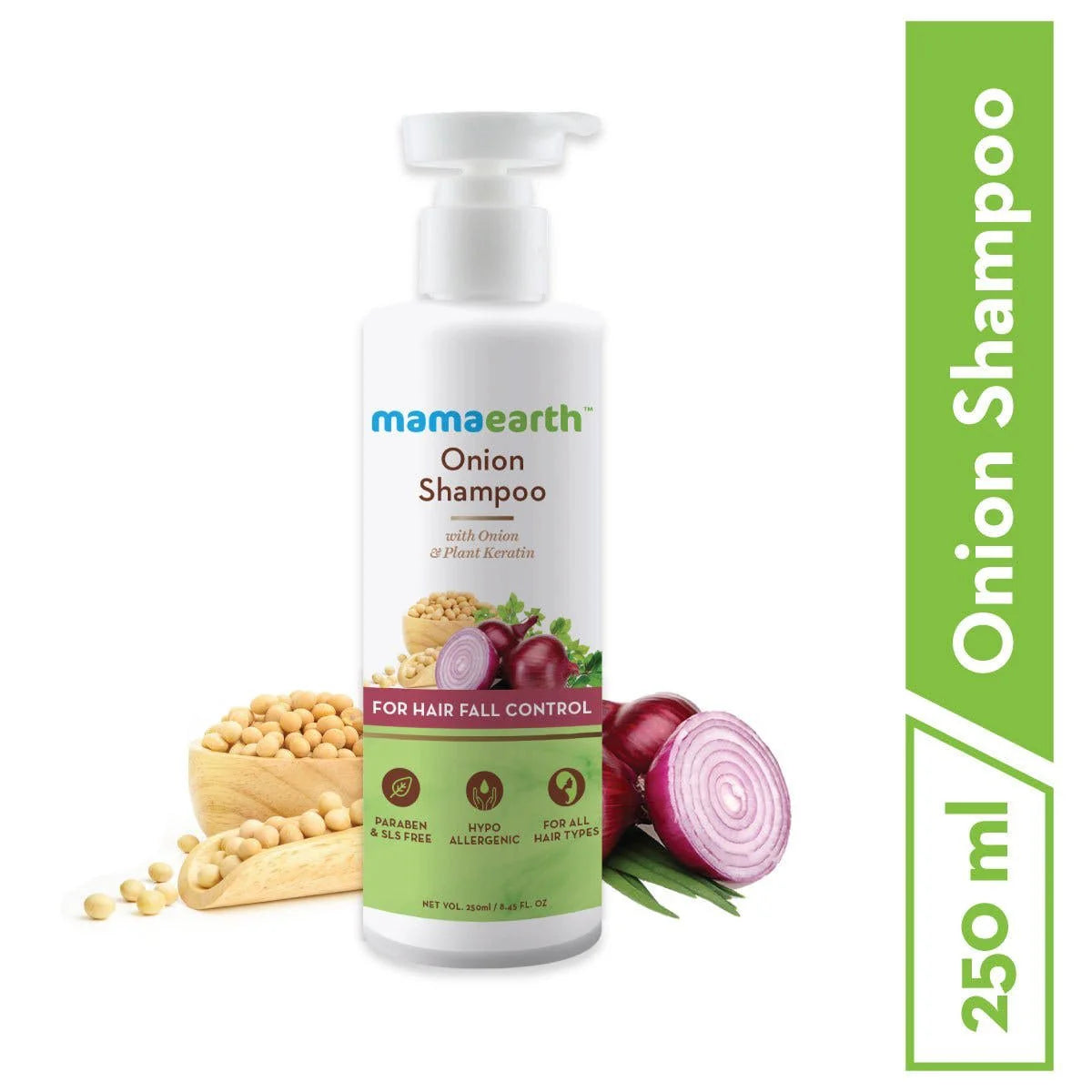 Mamaearth - Onion Shampoo with Onion and Plant Keratin for Hair Fall Control - 250ml