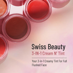 Swiss Beauty - 3-in-1 Lip and Cheek Cream N' Tint Coral Candy