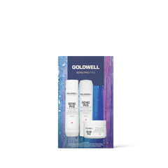 Goldwell Bond Pro Trio hair care set with shampoo, conditioner, and mask tubes