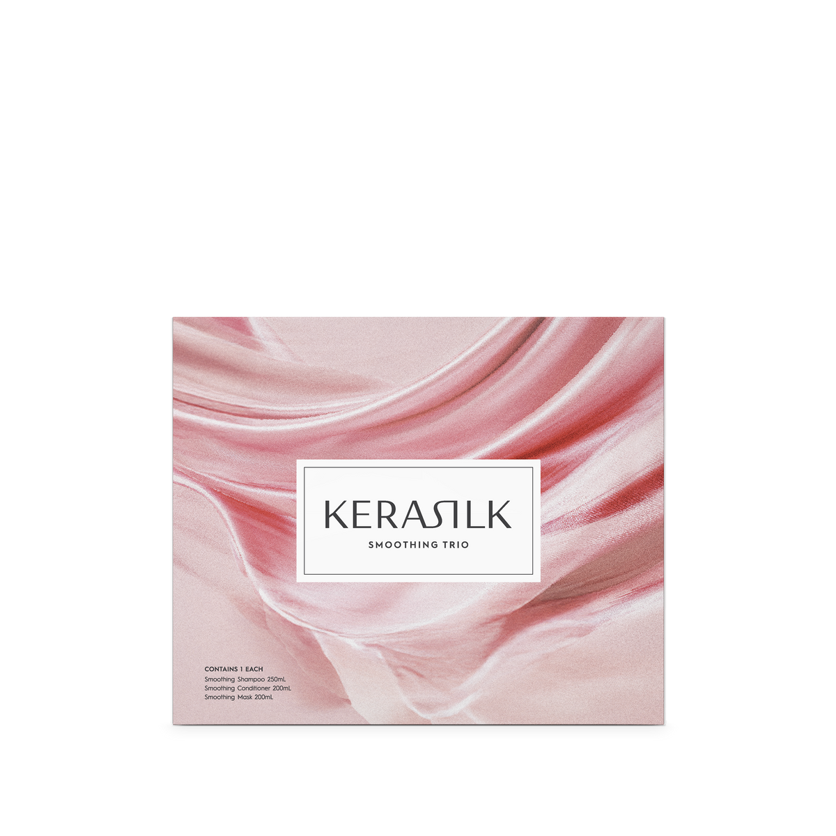 Kerasilk smoothing trio gift set box with KERASILK logo