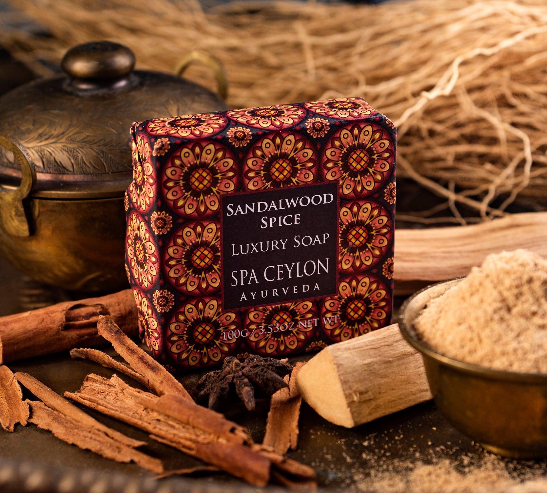 SANDALWOOD SPICE Luxury Soap 100g - Kess Hair and Beauty