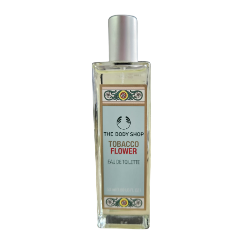 Glass fragrance bottle with silver sprayer, Tobacco Flower Eau de Toilette EDT