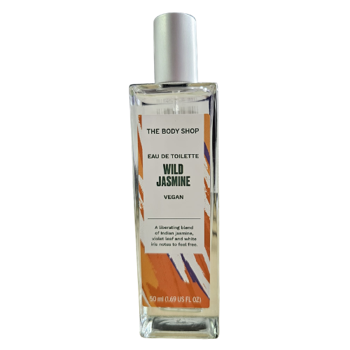 The Body Shop Wild Jasmine EDT spray bottle, 50 ml, clear glass with silver cap