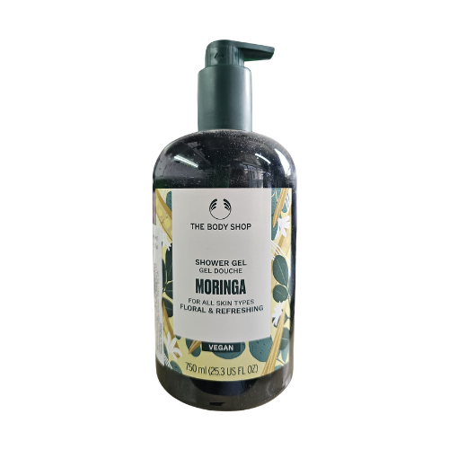 The Body Shop Moringa shower gel bottle with pump, 750 ml