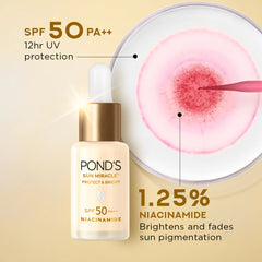 Pond's  SPF 50 PA+++ UVA UVB Protect & Bright Serum Sunscreen with Niacinamide C - 14 ml