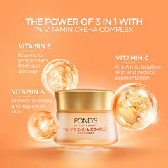 Pond's  Bright Beauty 1% Vitamin C+E+A Complex Gel Creme For Brighter & Clearer Skin 50g