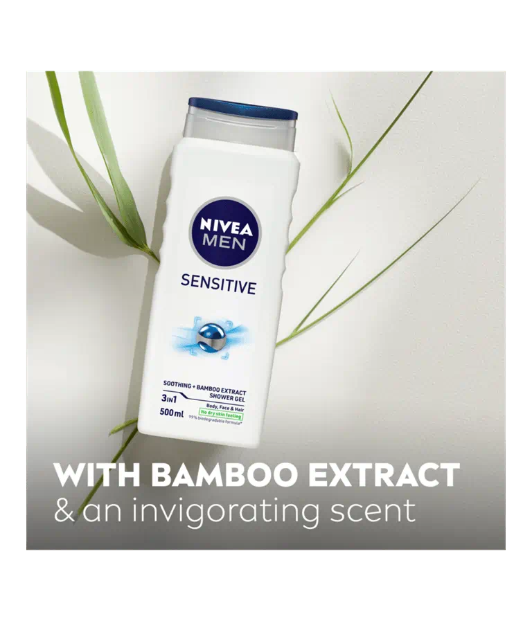 Nivea - MEN Sensitive Shower Gel and Body Wash 500ml
