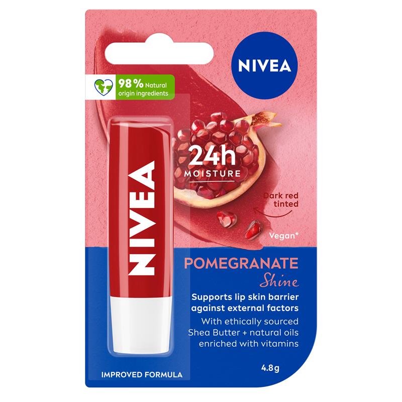 NIVEA Pomegranate Shine Caring Lip Balm – 4.8g