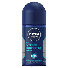 Nivea - MEN Intense Protection Fresh Anti-Perspirant Roll-On Deodorant 50ml | 72-Hour Sweat & Odour Protection | Quick-Dry Formula | With Antibacterial Actives | Fresh & Long-Lasting Fragrance