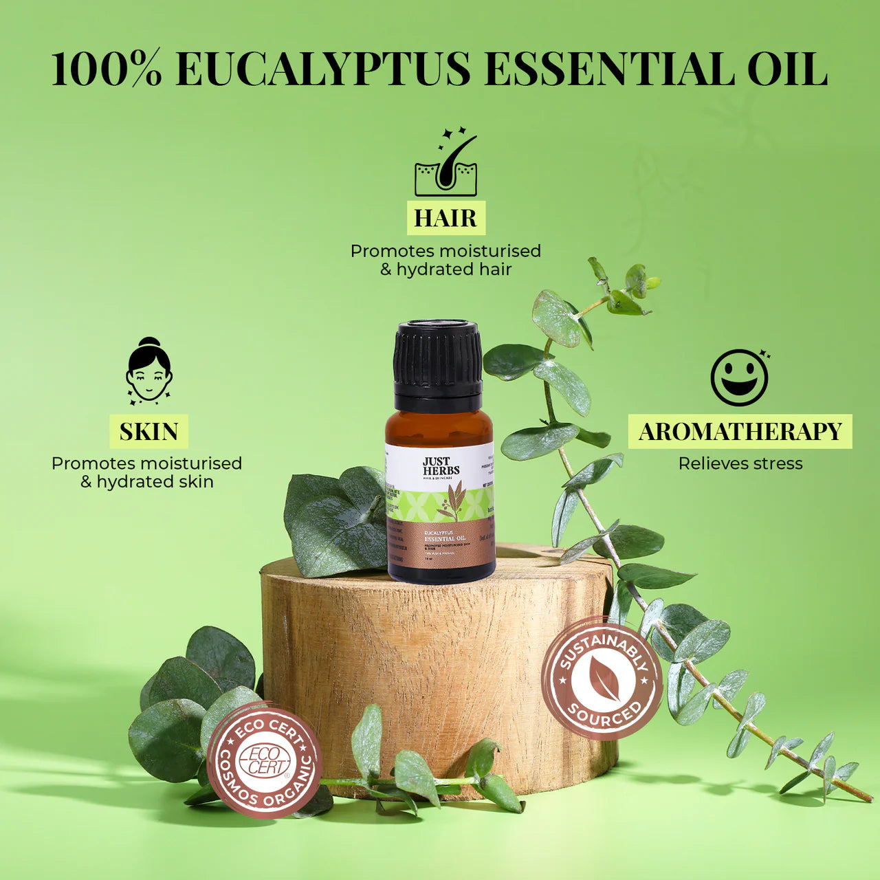 Just Herbs - Eucalyptus Essential Oil 10ml