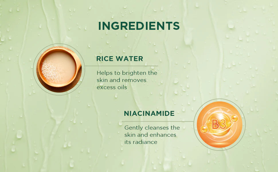 Biotique Rice Water & Niacinamide Gel Face Wash for Glass Skin 100ml