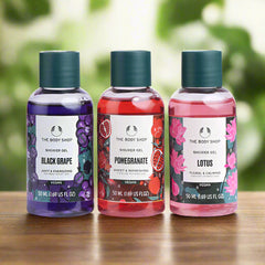 The Body Shop - Mini Trio Shower Gift Set Treat - Lotus Shower Gel 50ml, Black Grape Shower Gel 50ml, Pomegranate Shower Gel 50ml