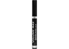 Volume max mascara tube, black with white label band