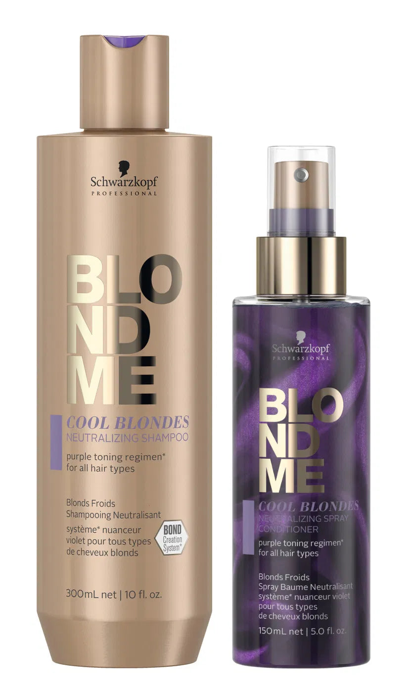 Schwarzkopf - BlondMe Cool Blondes Neutralizing Shampoo & Spray Conditioner Bundle