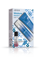 Hair care set box with shampoo, conditioner, and mini hold hero