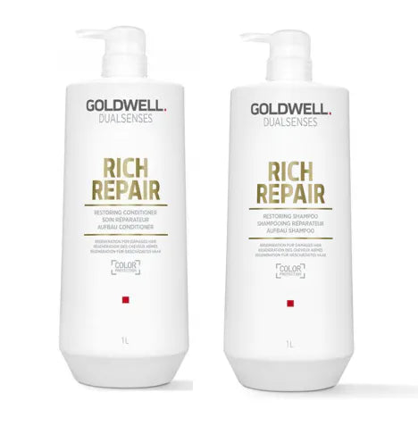 Goldwell Dualsenses Rich Repair 1 Litre Shampoo and Conditioner Bundle - Kess Hair and Beauty