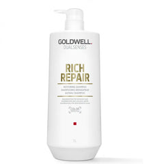 Goldwell Dualsenses Rich Repair restoring shampoo bottle, 1L, white with pump