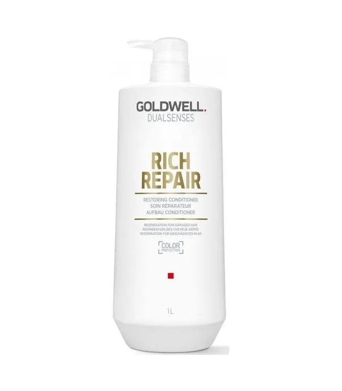 Goldwell Dualsenses Rich Repair restoring conditioner bottle, 1L, white with pump