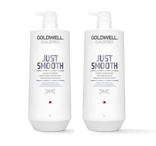 Goldwell Dualsenses Just Smooth 1 Litre Taming Shampoo and Conditioner Bundle - Kess Hair and Beauty