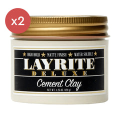 Layrite Cement Clay hair styling product jar, matte finish, high hold, water soluble