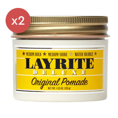 Layrite Original Pomade jar, medium hold and medium shine, water soluble, 120g