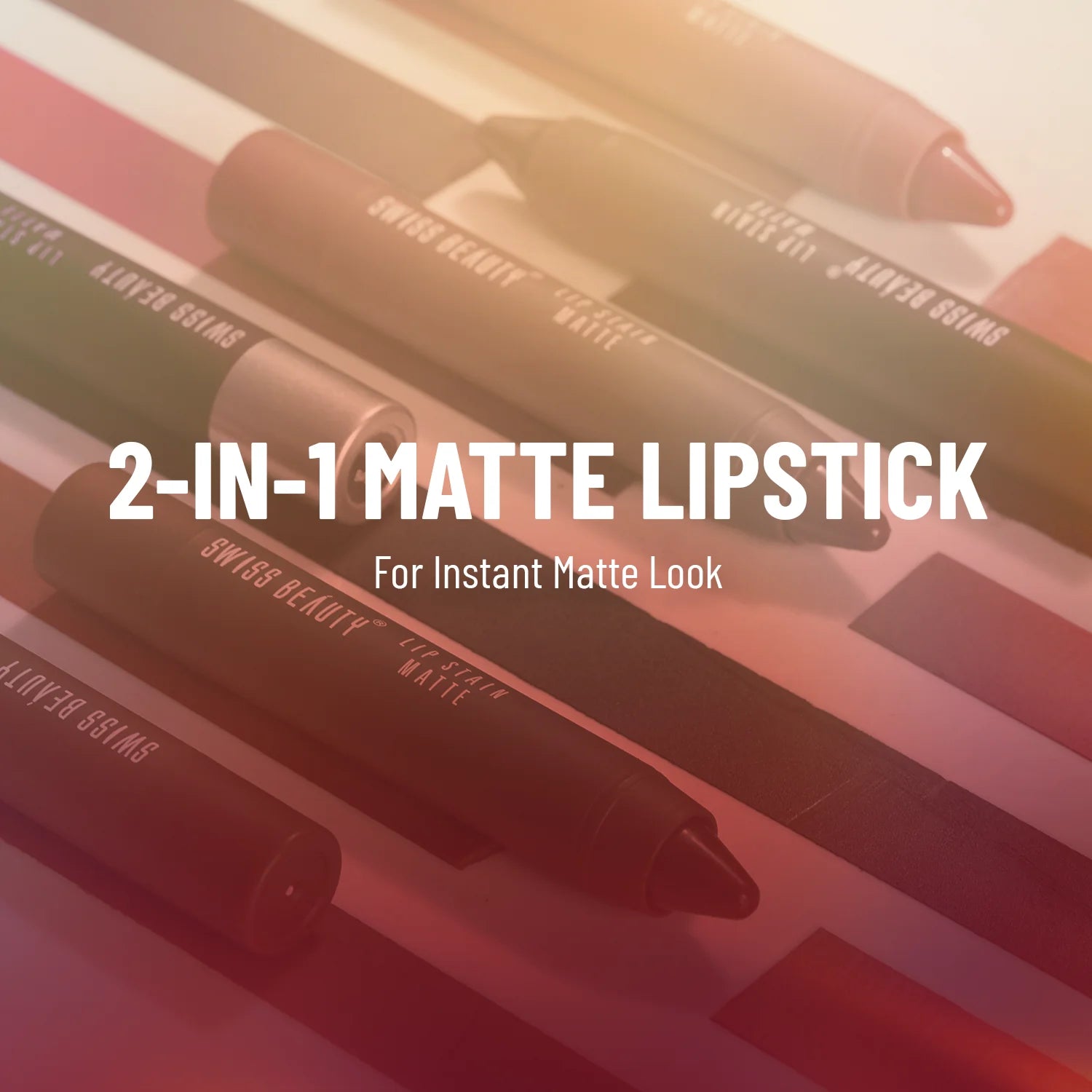 Swiss Beauty Lip Stain Matte Lipstick Shade No.  02 — Peaches N Cream