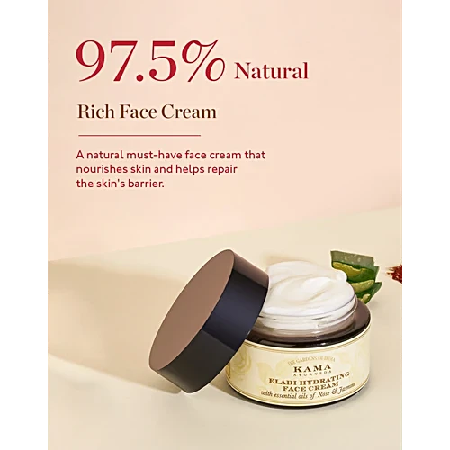 Kama Ayurveda - Eladi Hydrating Face Cream | Enriched With Vitamin C & E | Barrier Repair 50g