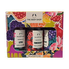 The Body Shop - Mini Trio Shower Gift Set Treat - Lotus Shower Gel 50ml, Black Grape Shower Gel 50ml, Pomegranate Shower Gel 50ml
