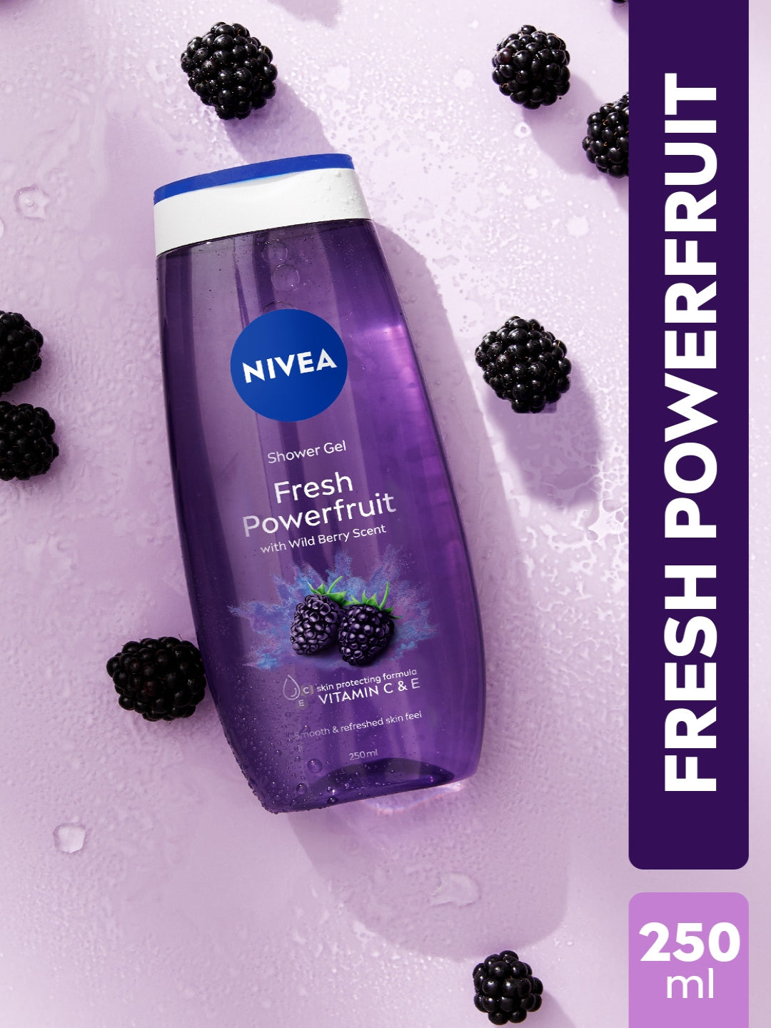 Nivea Powerfruit Shower Gel with Antioxidants & Wild Blueberry Scent 250ml