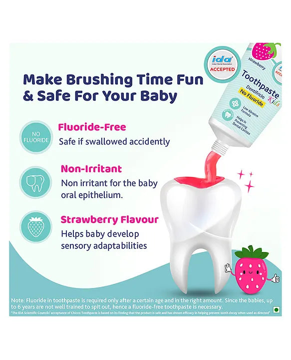 Chicco Dentifricio Toothpaste Strawberry Flavour - 50 g