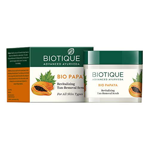 Biotique Papaya Tan Removal Brightening & Revitalizing Face Scrub - 75g Jar