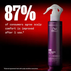 Wella Ultimate Color leave-in sealer spray bottle with white top; purple label