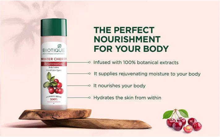 Biotique Bio Winter Cherry Rejuvenating Body Nourisher 190ml
