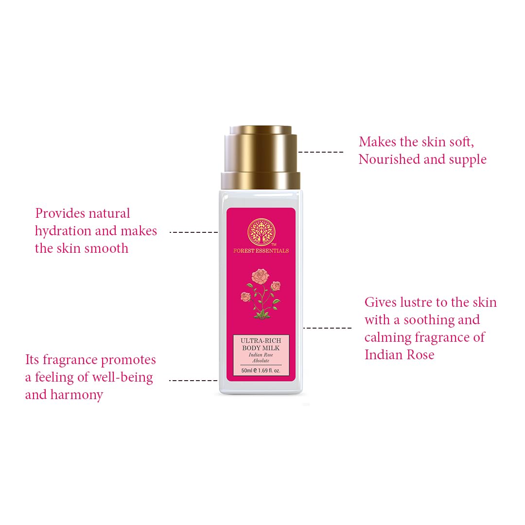 Forest Essentials - Ultra-Rich Body Milk Indian Rose Absolute 50ml