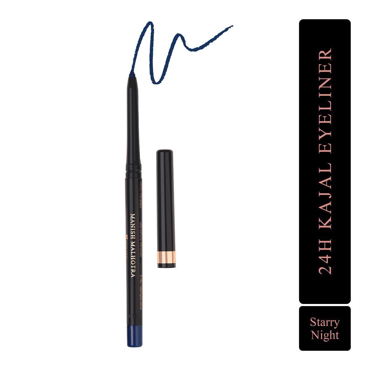 MyGlamm - Manish Malhotra 24H Kajal Eyeliner - Starry Night (Blue) | Long Lasting, WaterProof, Smudge Proof Retractable Eye Kajal Pencil