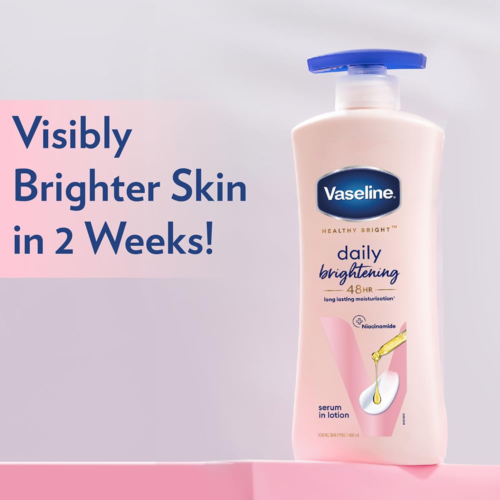 Vaseline Unisex Healthy Bright Daily Brightening Body Lotion with Mineral Oil 400 ml