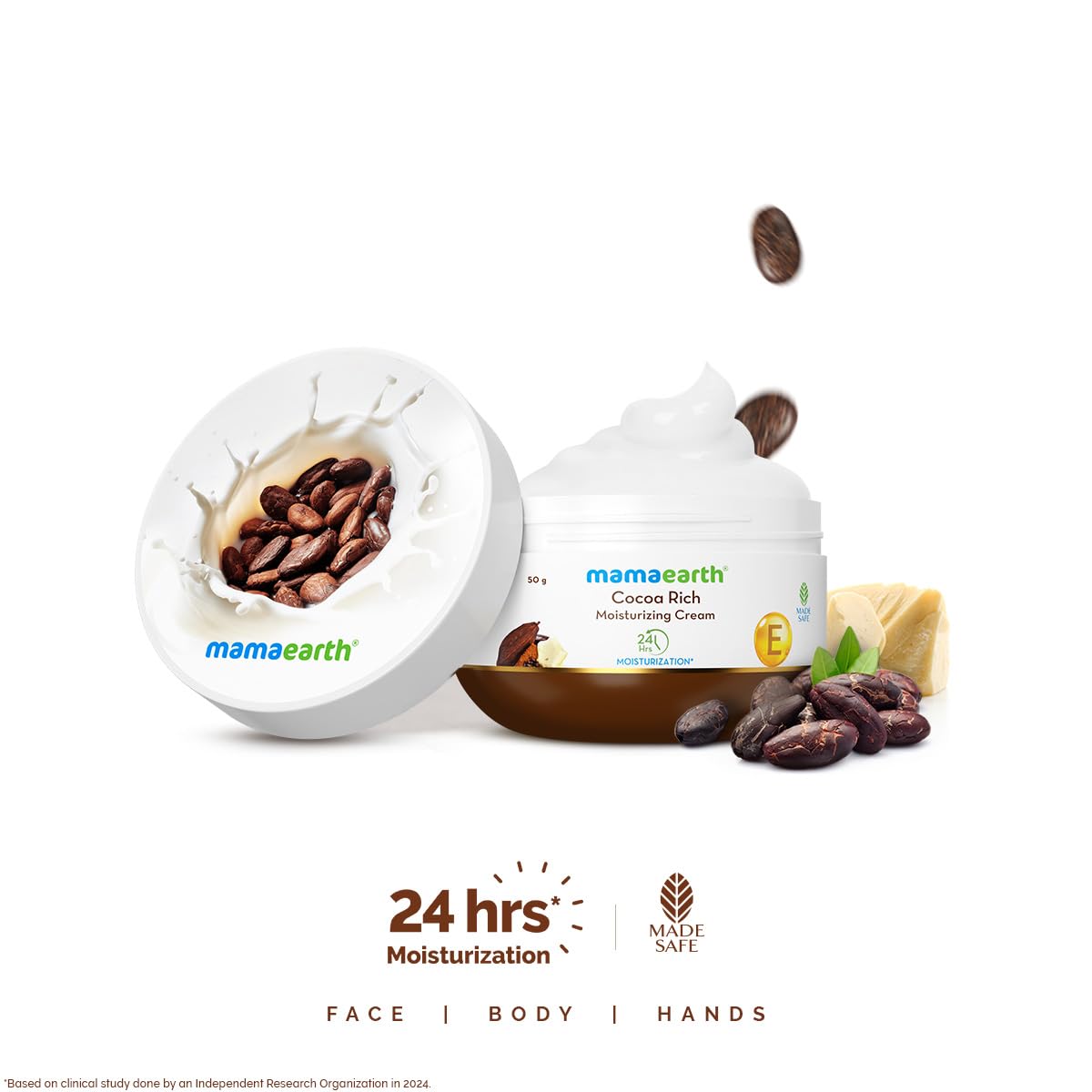 Mamaearth - Cocoa Rich Moisturizing Cream with Cocoa Butter & Vitamin E for Deep Nourishment 50g