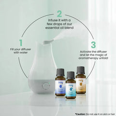 Rey Naturals - 100% Natural Aroma Diffuser Essential Oil Set of Vanilla, Ylang Ylang & Lavender