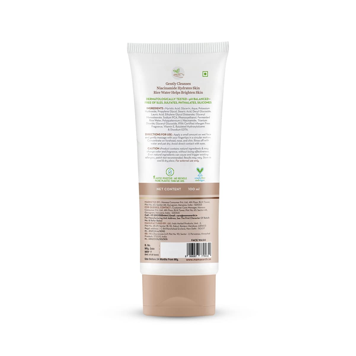 Mamaearth - Rice Face Wash With Rice Water & Niacinamide for Glass Skin 100ml