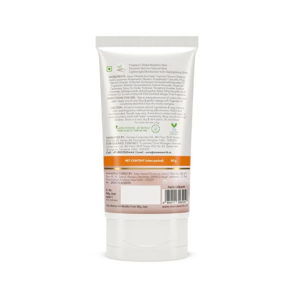 Mamaearth - Vitamin C Daily Glow Lumi Cream with Vitamin C & Turmeric for Highlighter Like Glow 30g