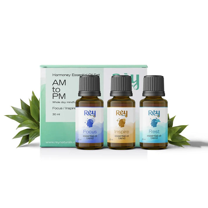 Rey Naturals - 100% Natural Aroma Diffuser Essential Oil Set of Vanilla, Ylang Ylang & Lavender
