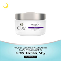 Olay Natural Aura Night Cream for Healthy Glow with Vitamin B3, Pro B5 & E - 50g