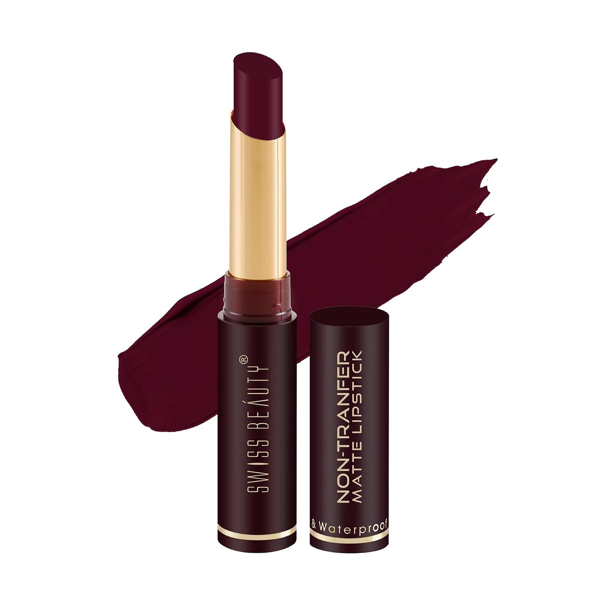 Swiss Beauty - Non-Transfer Smooth & Waterproof Matte Lipstick Shade No. 10 Wine Blush